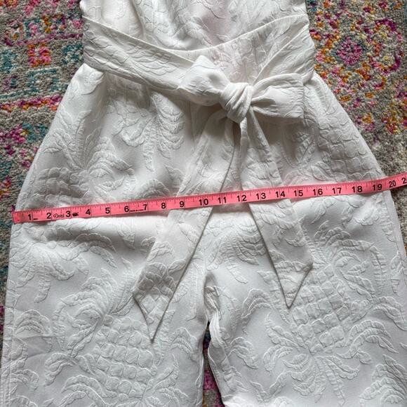 Lilly Pulitzer Kirrabelle Resort White Short Puff Sleeves Wide Leg Jumpsuit 4 - Picture 8 of 13